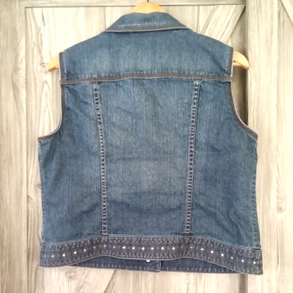 Liz Claiborne Jean Vest L - Picture 3 of 7